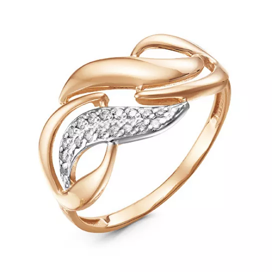 Кольцо с фианитом из золота