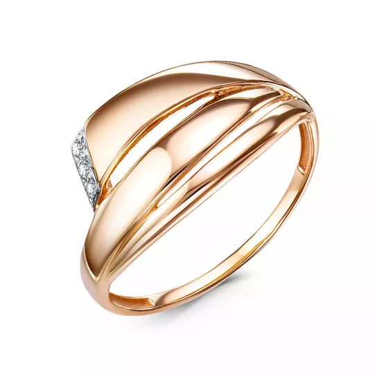 Кольцо с фианитом из золота