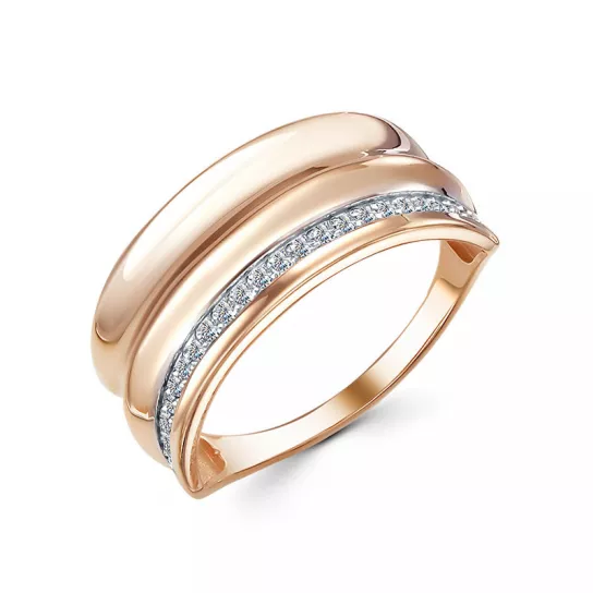 Кольцо с фианитом из золота