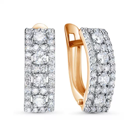 Серьги с бриллиантами с бриллиантом из золота