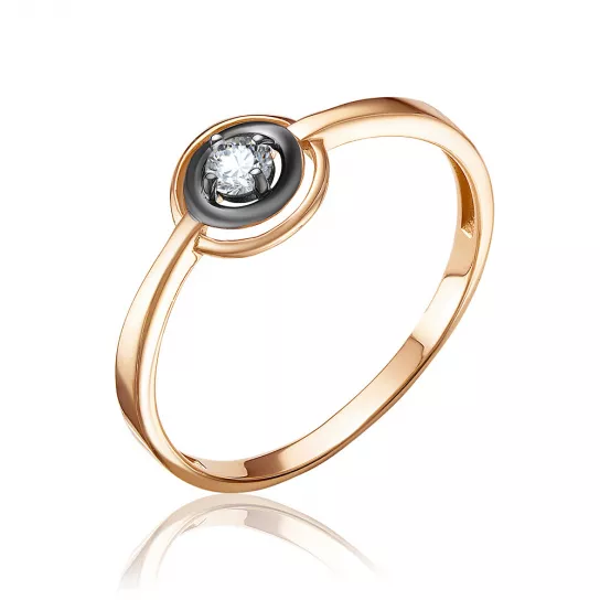 Кольцо с фианитом из золота