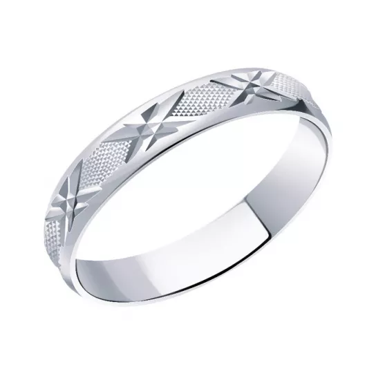 Кольцо обручальное из серебра