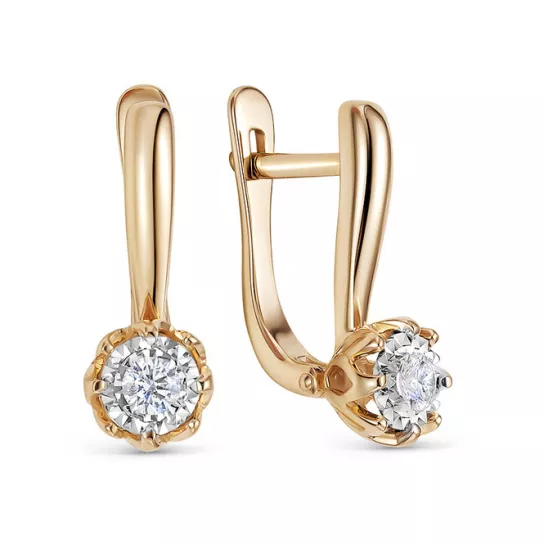 Серьги с бриллиантами из золота